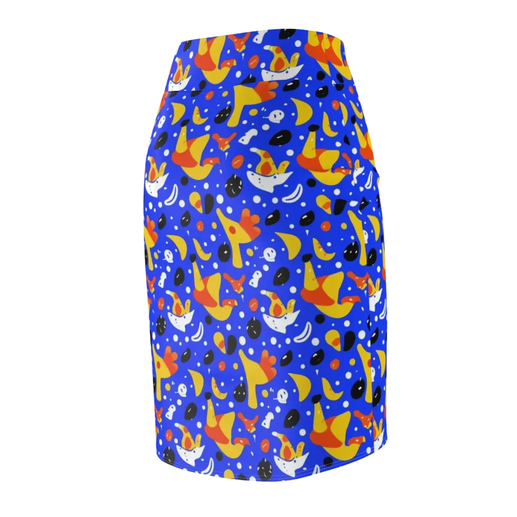 Blueberry Bazaar on Pencil Skirt — Back Side