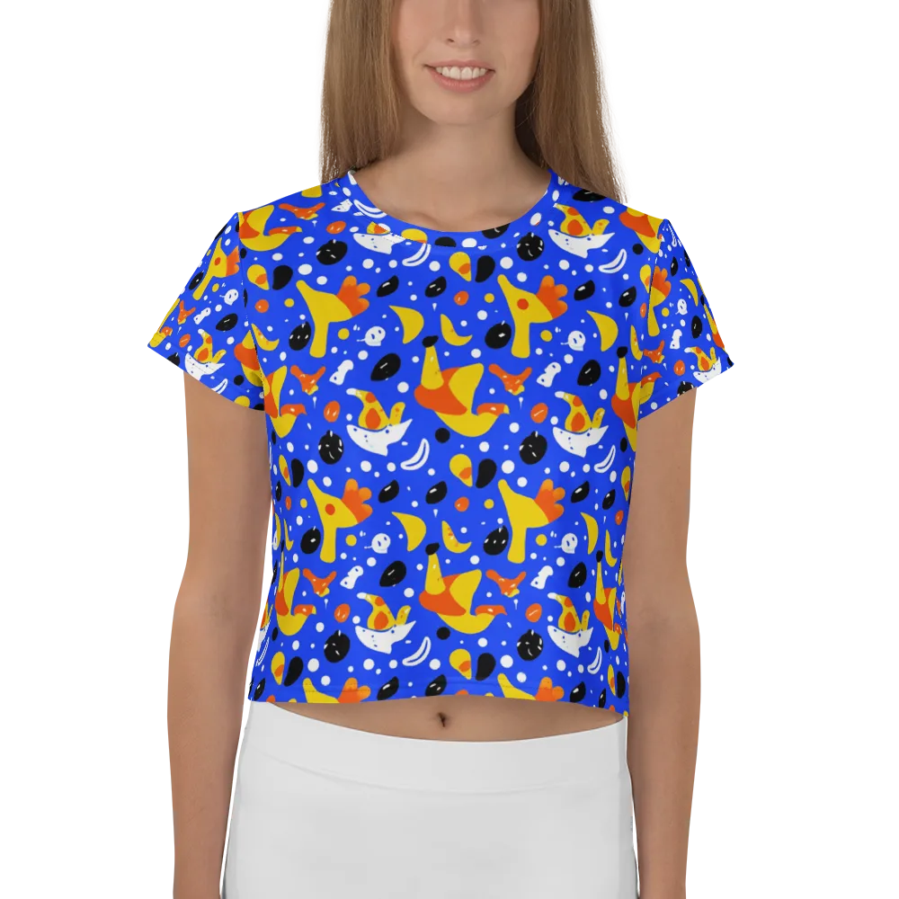 Blueberry Bazaar on Crop Tee — Front