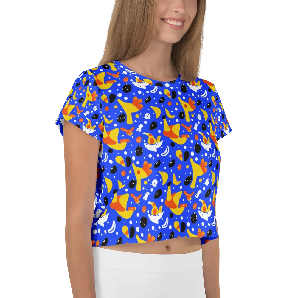 Blueberry Bazaar on Crop Tee — Right