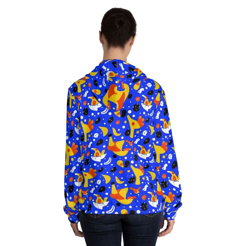 Blueberry Bazaar on Women's Full-Zip Hoodie — Back On Person