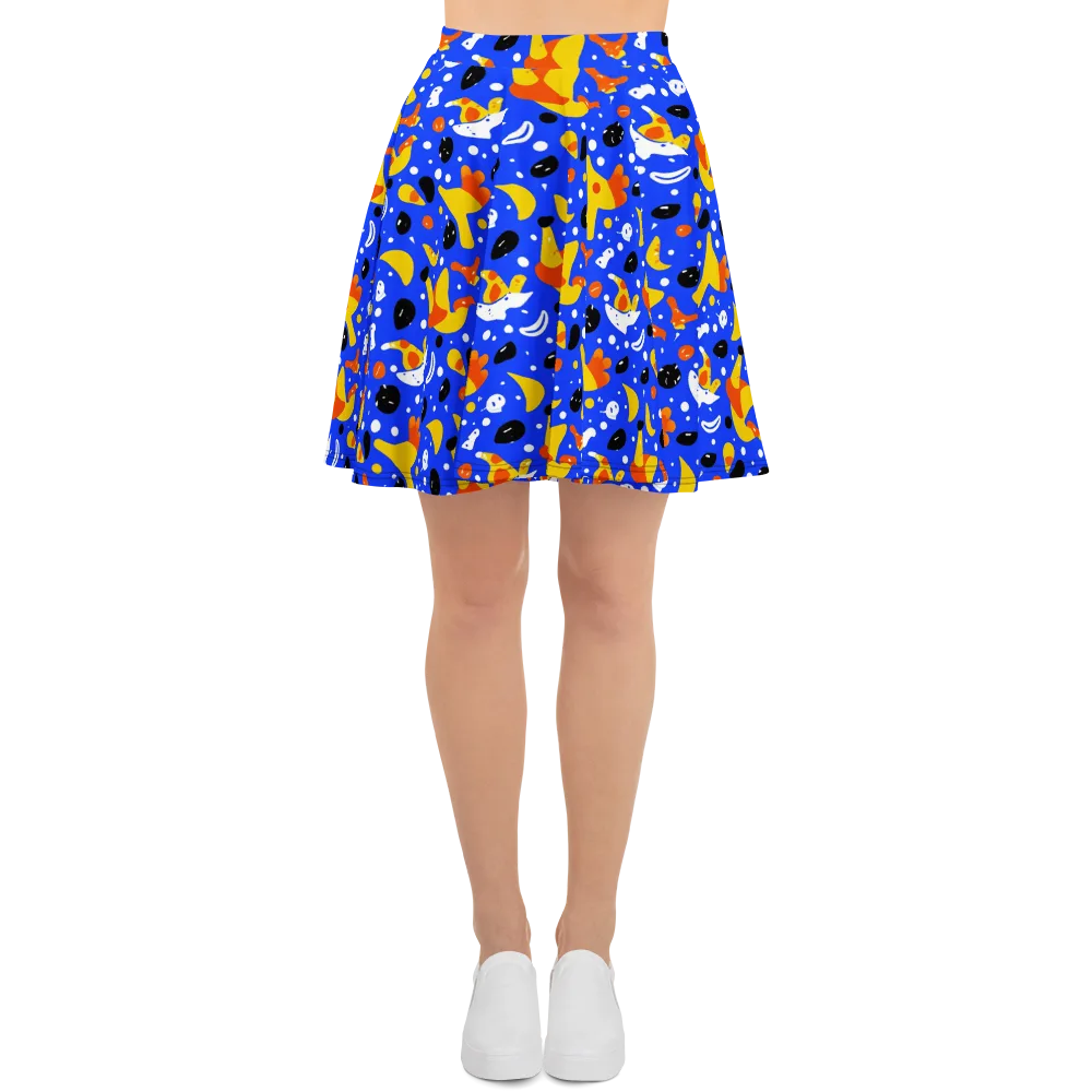 Blueberry Bazaar on Skater Skirt — Front