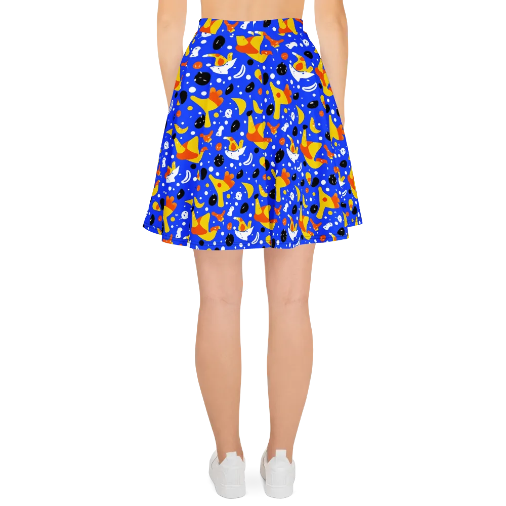 Blueberry Bazaar on Skater Skirt — Back
