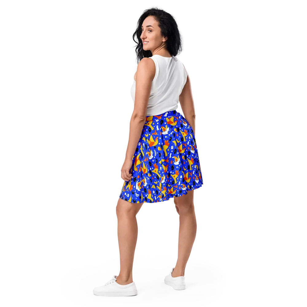 Blueberry Bazaar on Skater Skirt — Back