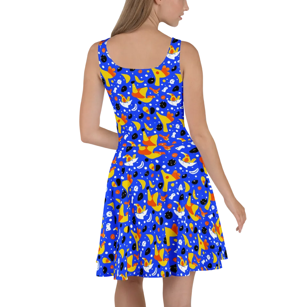 Blueberry Bazaar on Skater Dress — Back