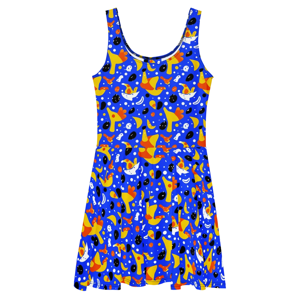 Blueberry Bazaar on Skater Dress — Front