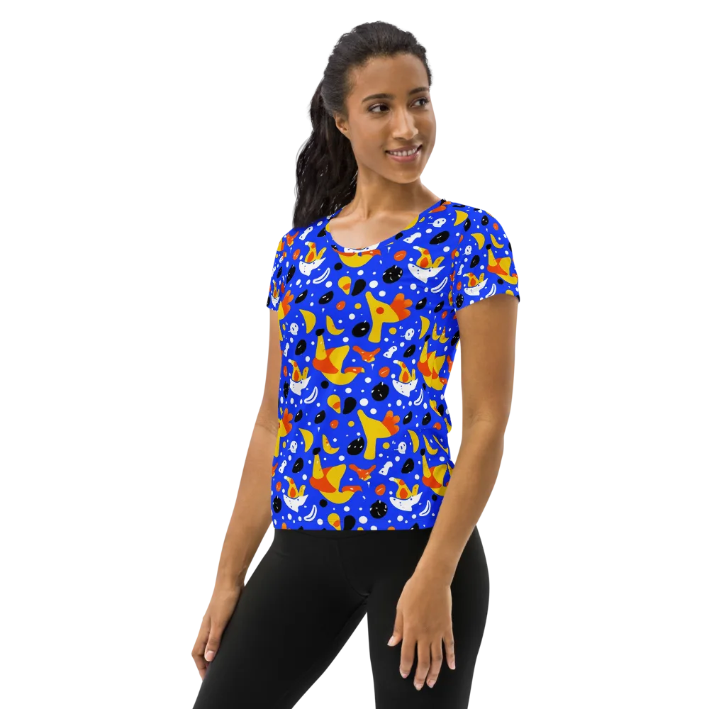 Blueberry Bazaar on Women's Athletic T-Shirt — Left