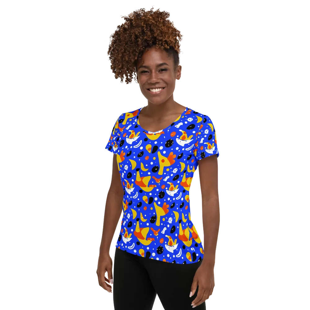 Blueberry Bazaar on Women's Athletic T-Shirt — Left