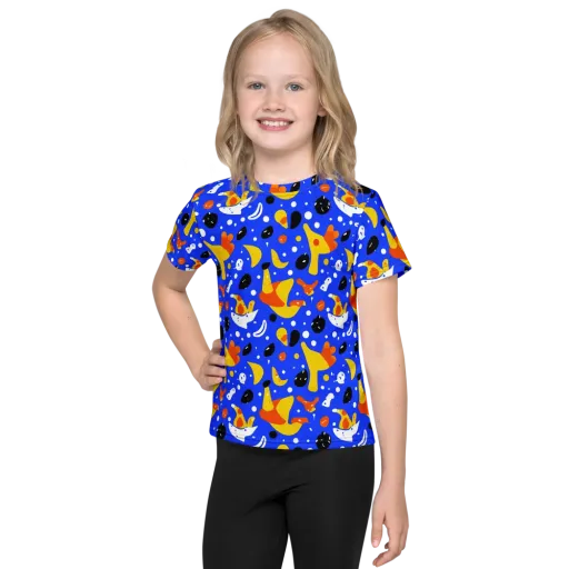 Blueberry Bazaar on a Kids Crew Neck T-Shirt