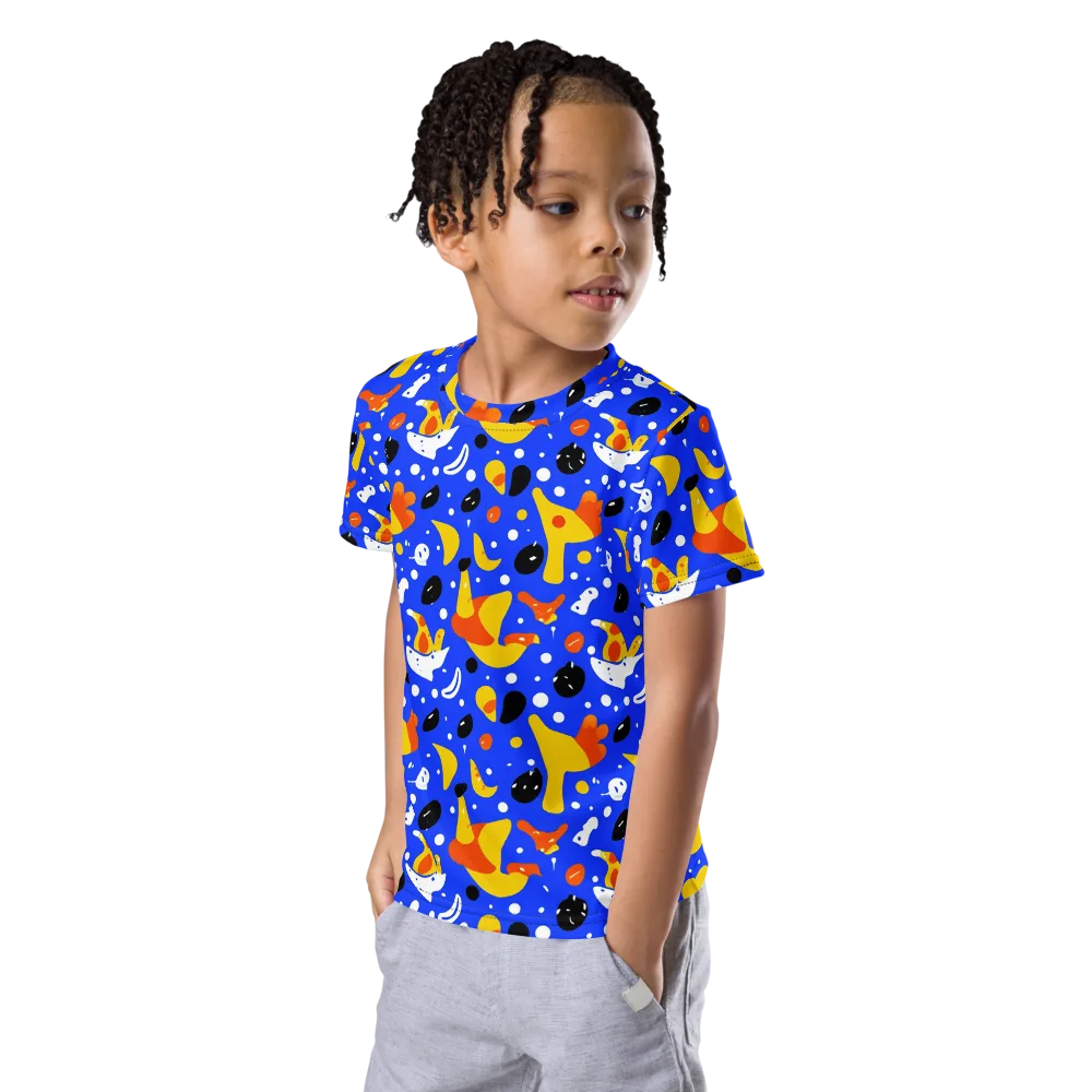 Blueberry Bazaar on Kids Crew Neck T-Shirt — Left Front