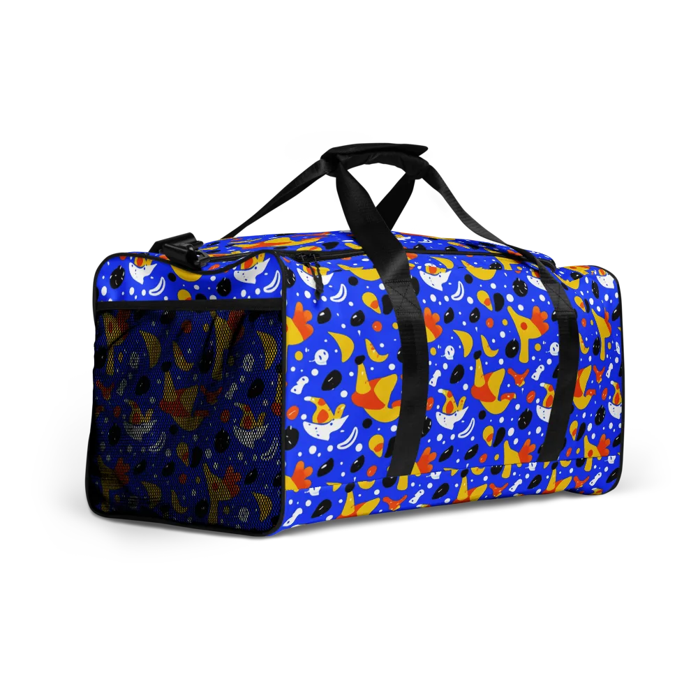 Blueberry Bazaar on Duffle Bag — Right Front