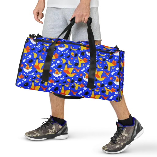 Blueberry Bazaar on a Duffle Bag