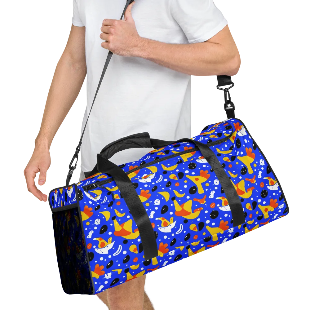 Blueberry Bazaar on Duffle Bag — Right Front