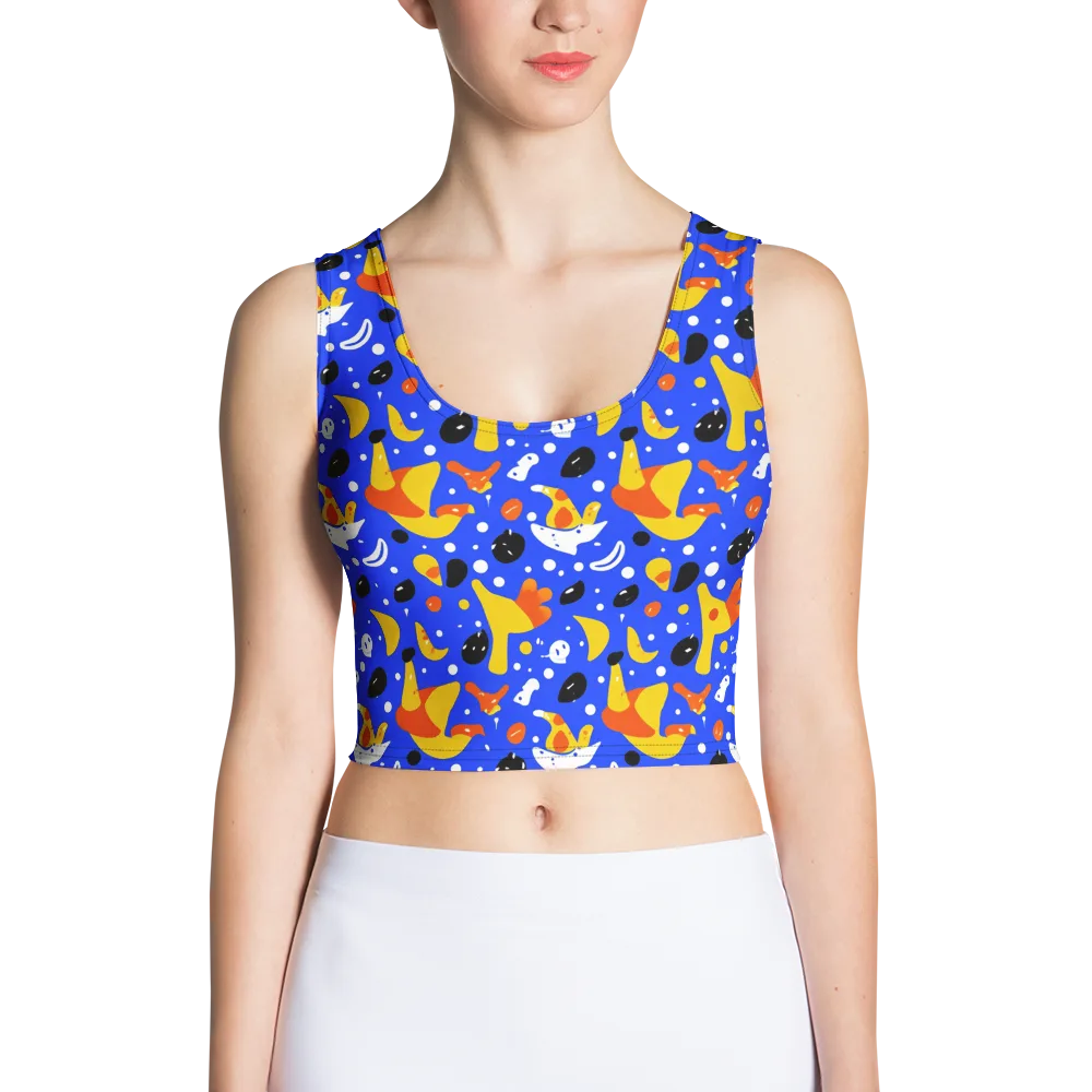 Blueberry Bazaar on Crop Top — Front