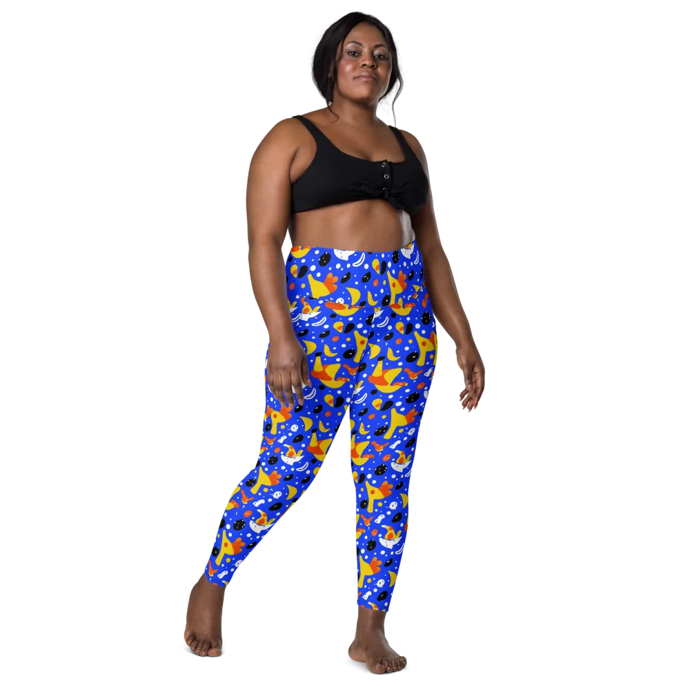 Blueberry Bazaar on Leggings with Pockets — Front