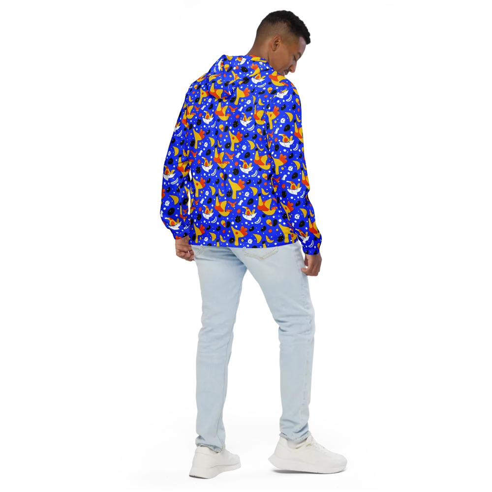 Blueberry Bazaar on Men's Windbreaker — Back