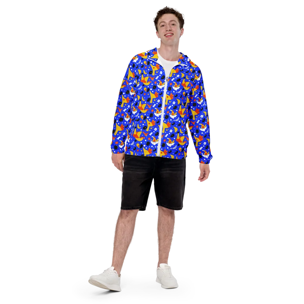 Blueberry Bazaar on Men's Windbreaker — Front