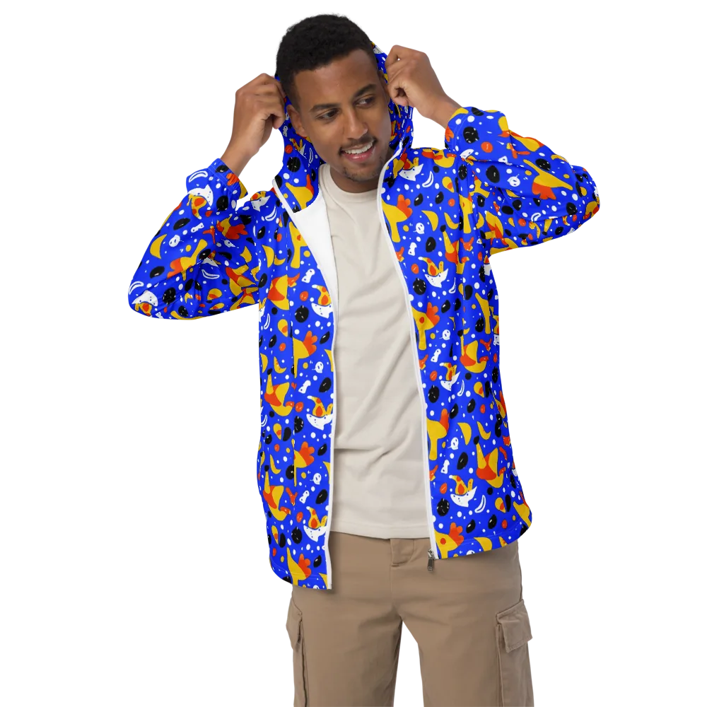 Blueberry Bazaar on Men's Windbreaker — Front