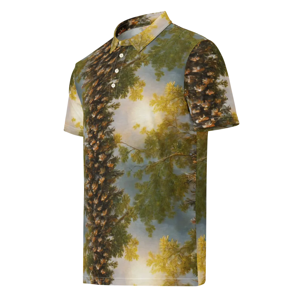 Golden Conifer on Men's Slim Fit Polo Shirt — Left Front