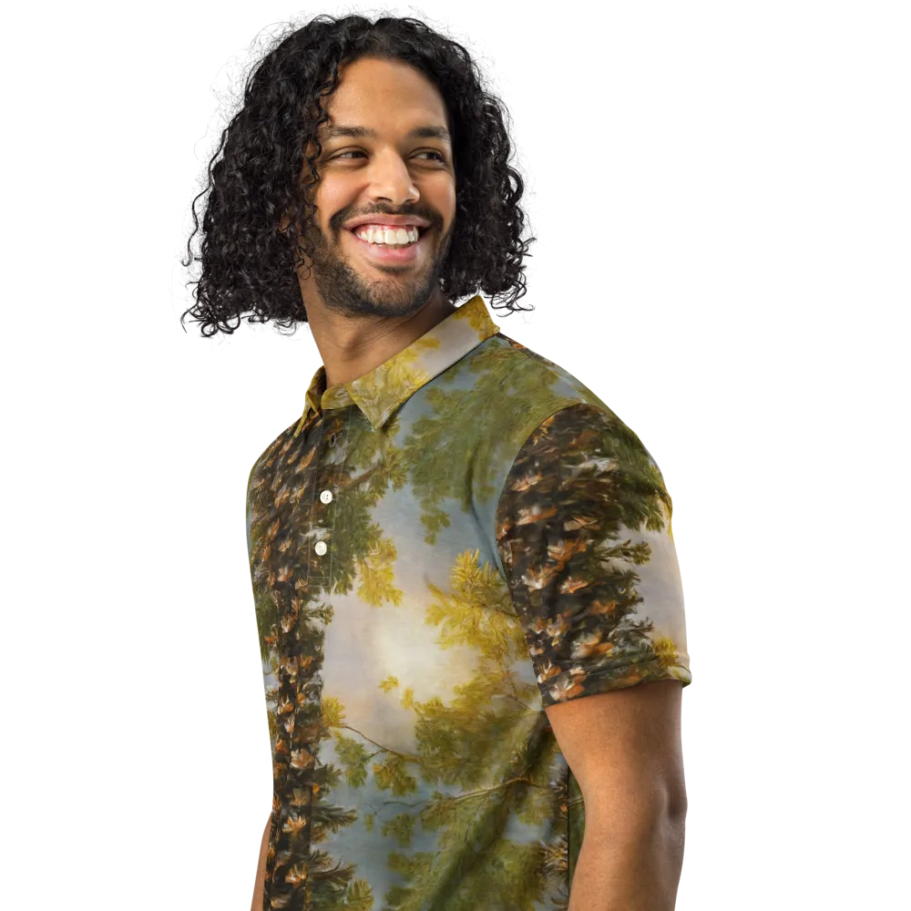 Golden Conifer on Men's Slim Fit Polo Shirt — Left Front