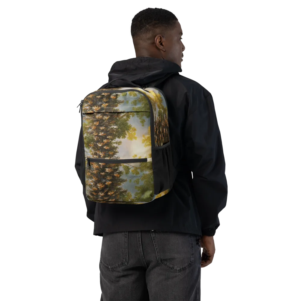 Golden Conifer on Utility Backpack — Back