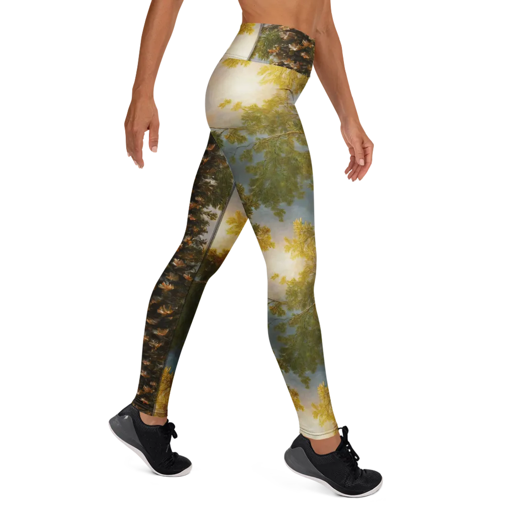 Golden Conifer on Yoga Leggings — Right