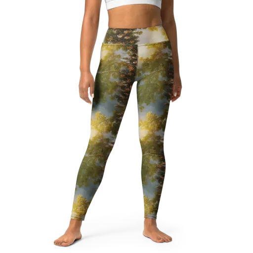 Golden Conifer on a Yoga Leggings