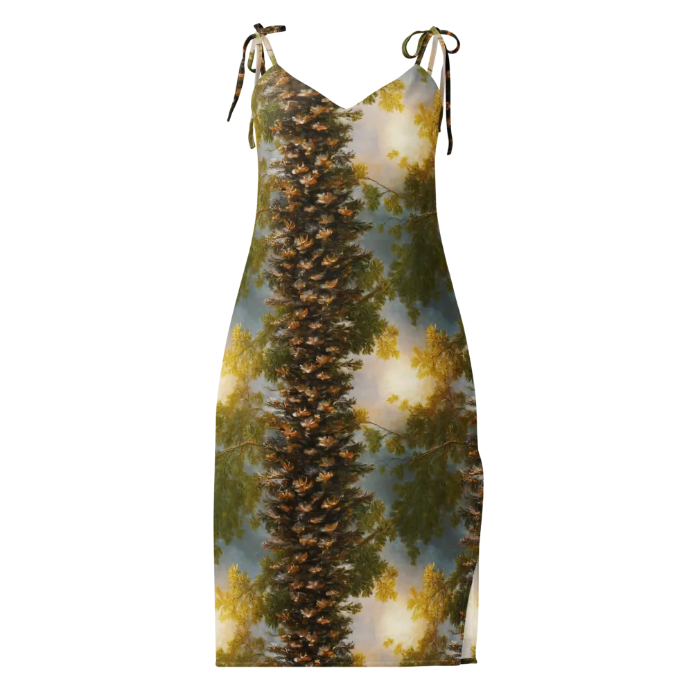 Golden Conifer on Slip Dress — Front