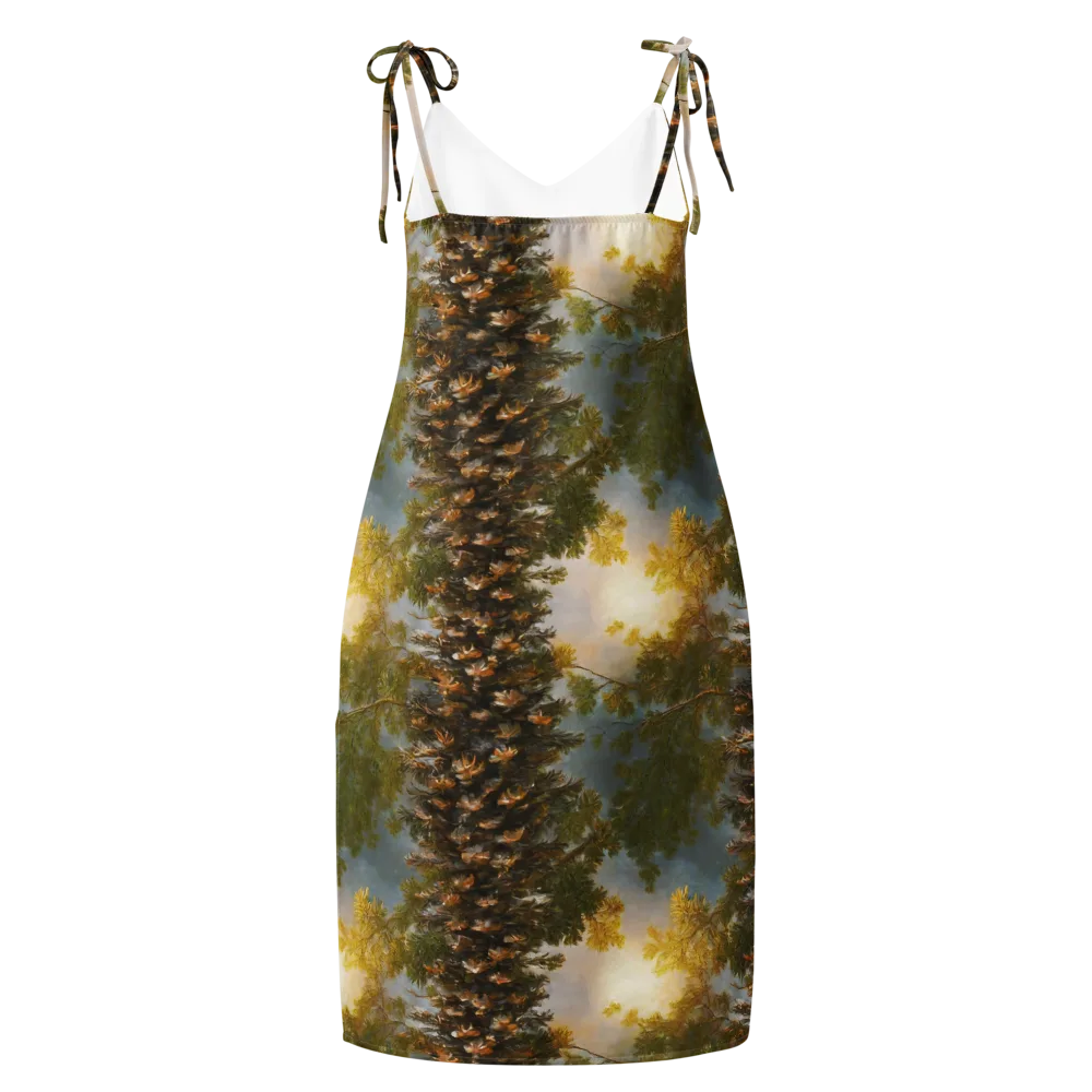 Golden Conifer on Slip Dress — Back