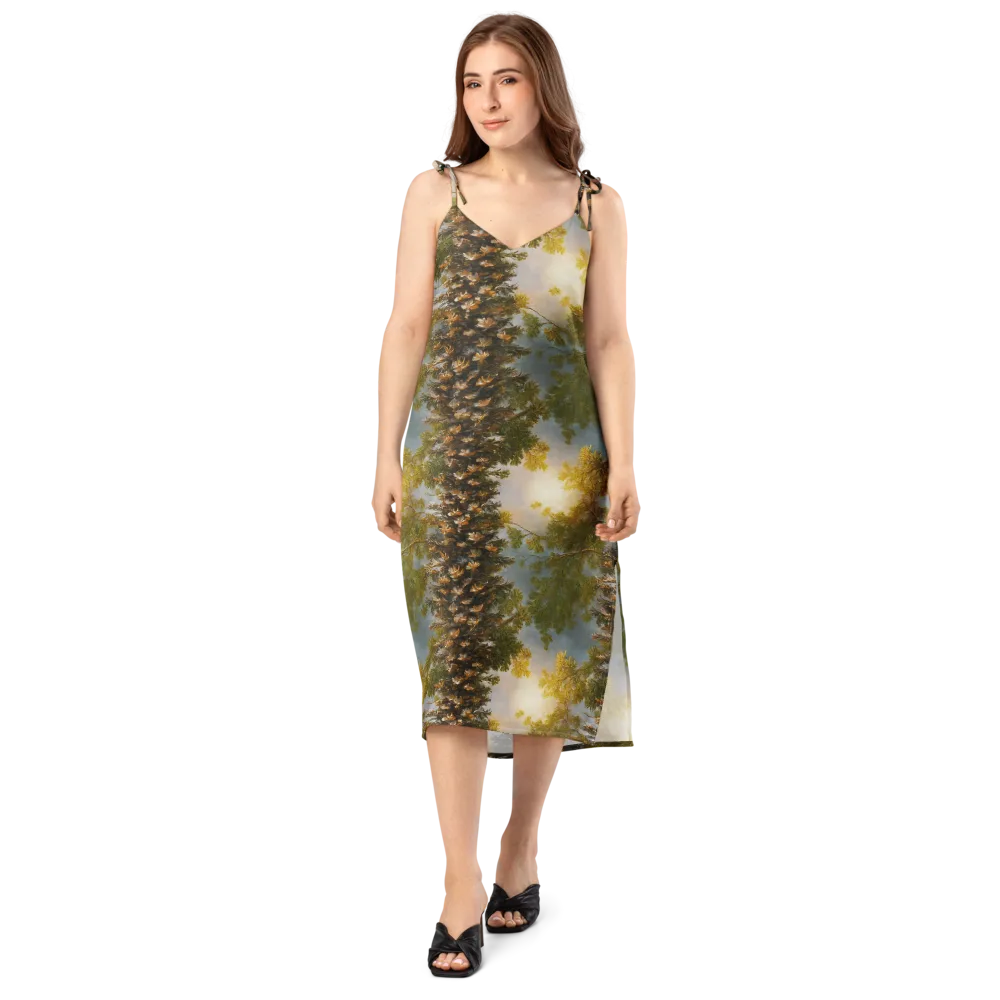 Golden Conifer on Slip Dress — Front