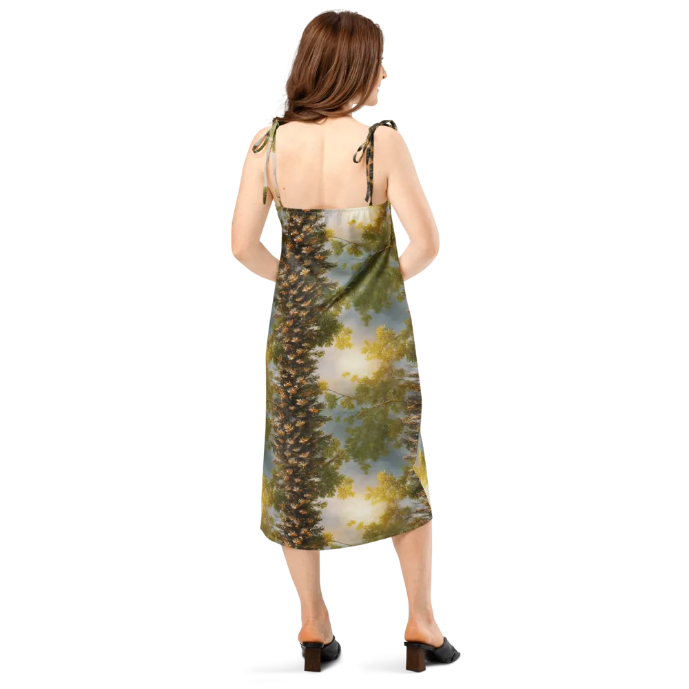 Golden Conifer on Slip Dress — Back