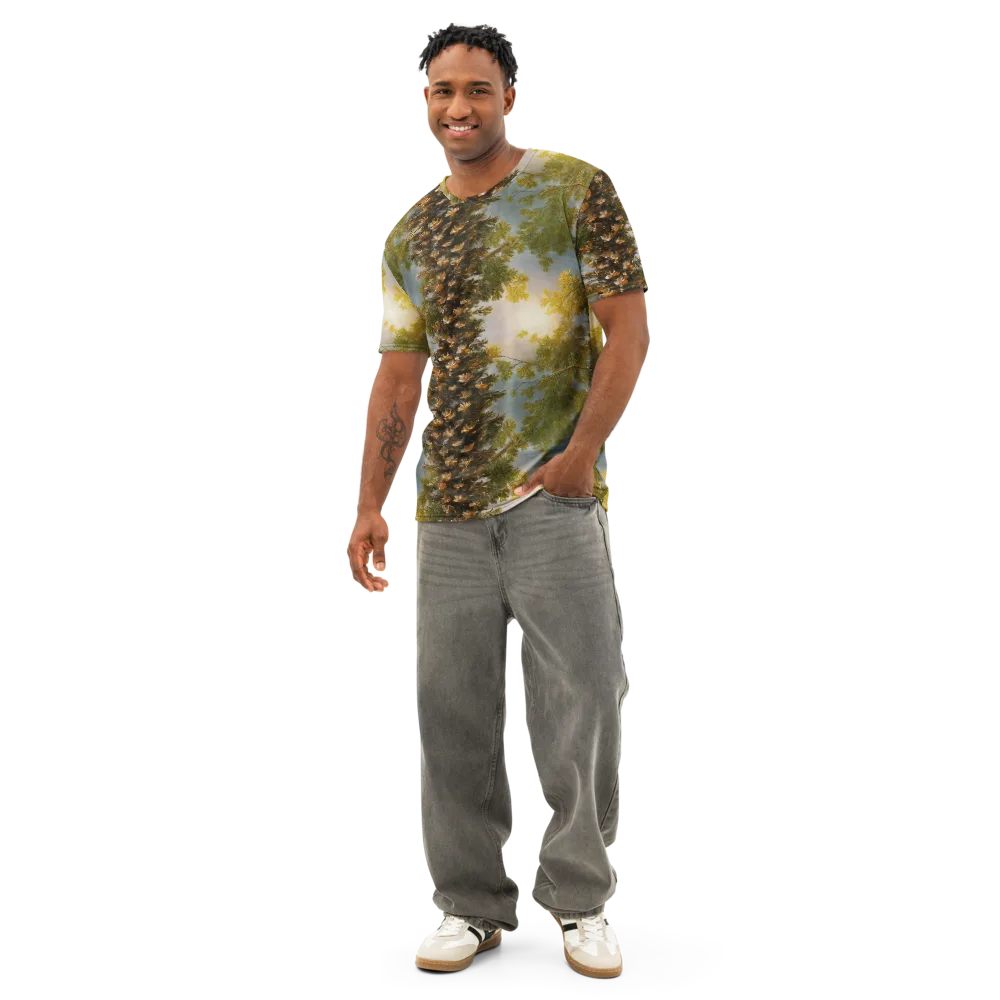 Golden Conifer on Men's Cotton Crew Neck T-Shirt — Front