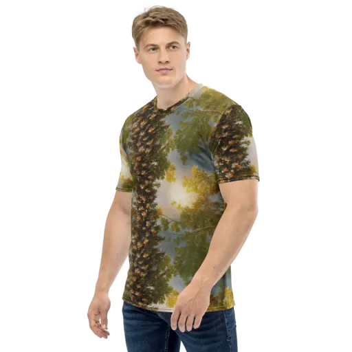 Golden Conifer on a Men's Crew Neck T-Shirt