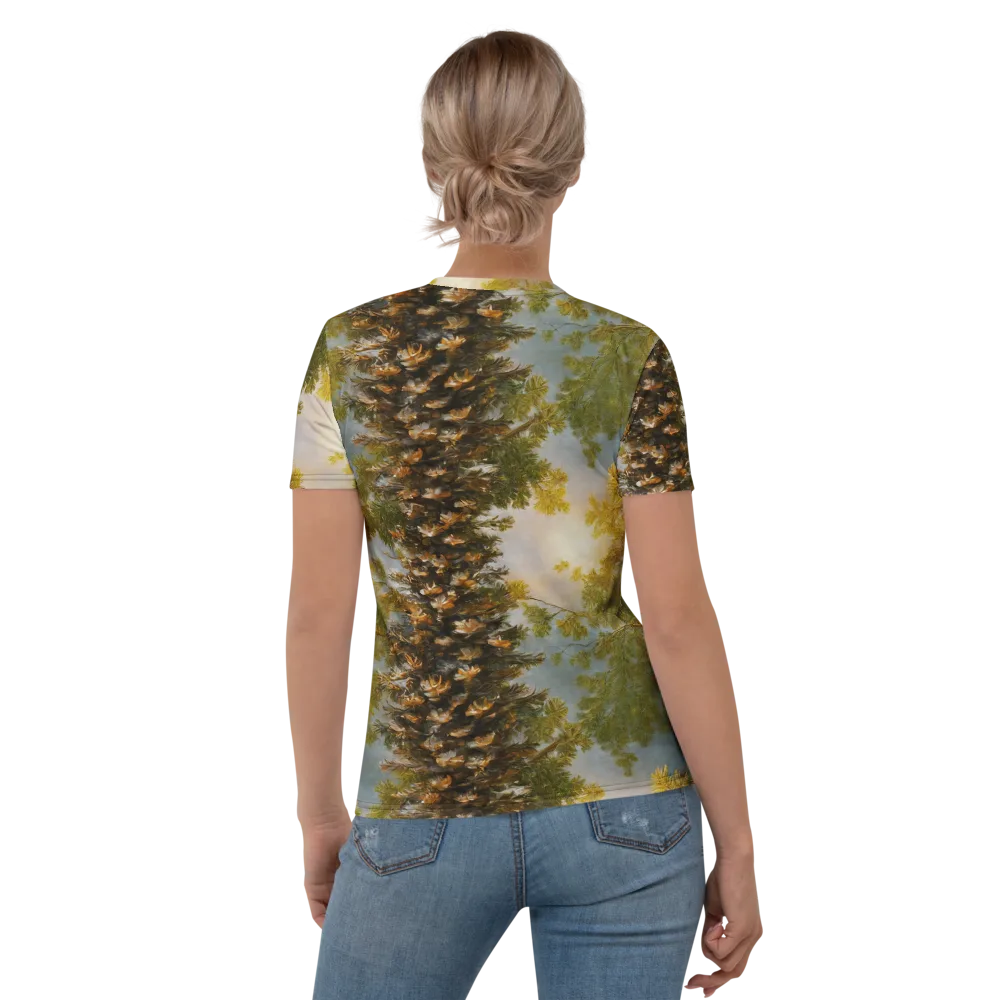 Golden Conifer on Women's Crew Neck T-Shirt — Back
