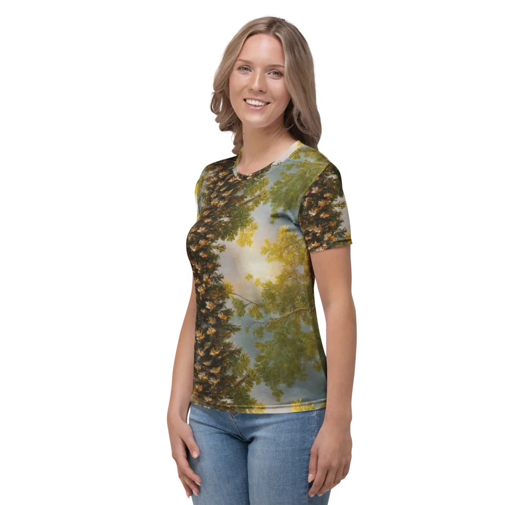 Golden Conifer on Women's Crew Neck T-Shirt — Left