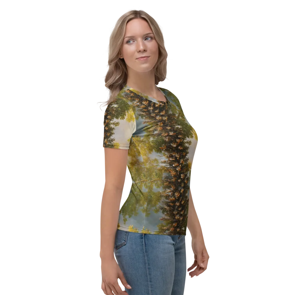 Golden Conifer on Women's Crew Neck T-Shirt — Right