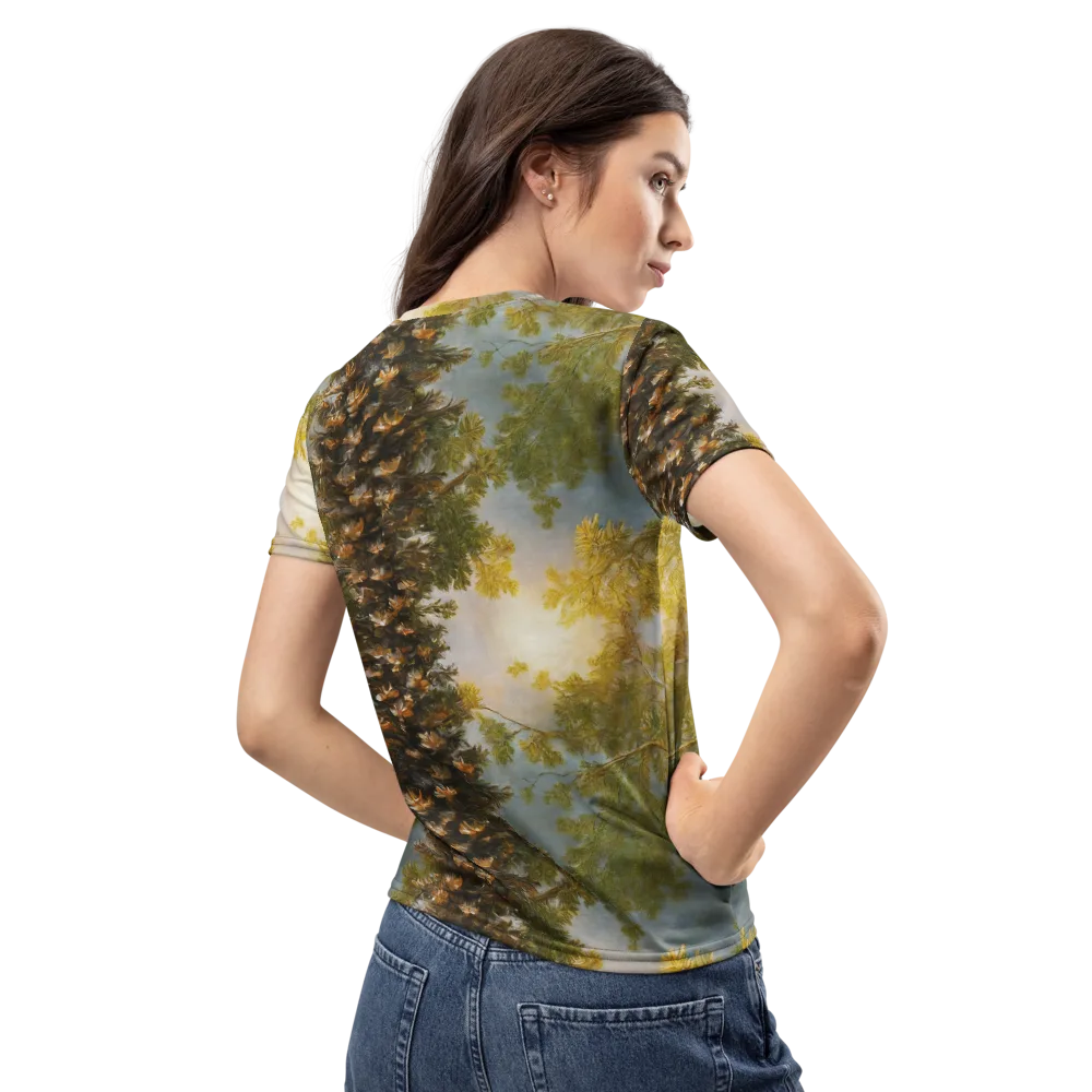 Golden Conifer on Women's Crew Neck T-Shirt — Back