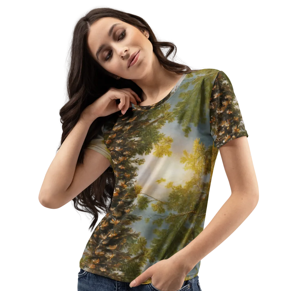 Golden Conifer on Women's Crew Neck T-Shirt — Left Front