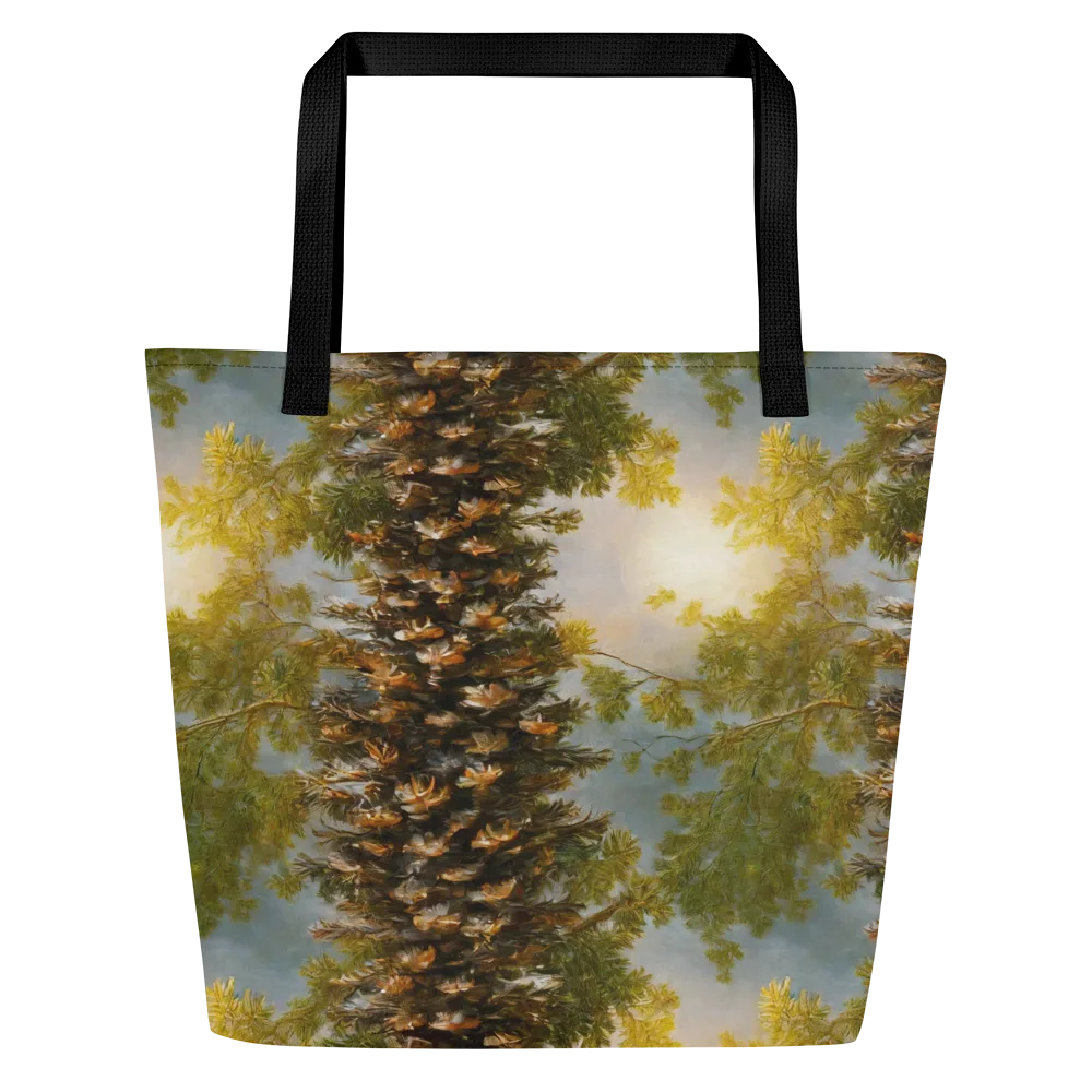 Golden Conifer on Large Tote Bag W/ Pocket — Front
