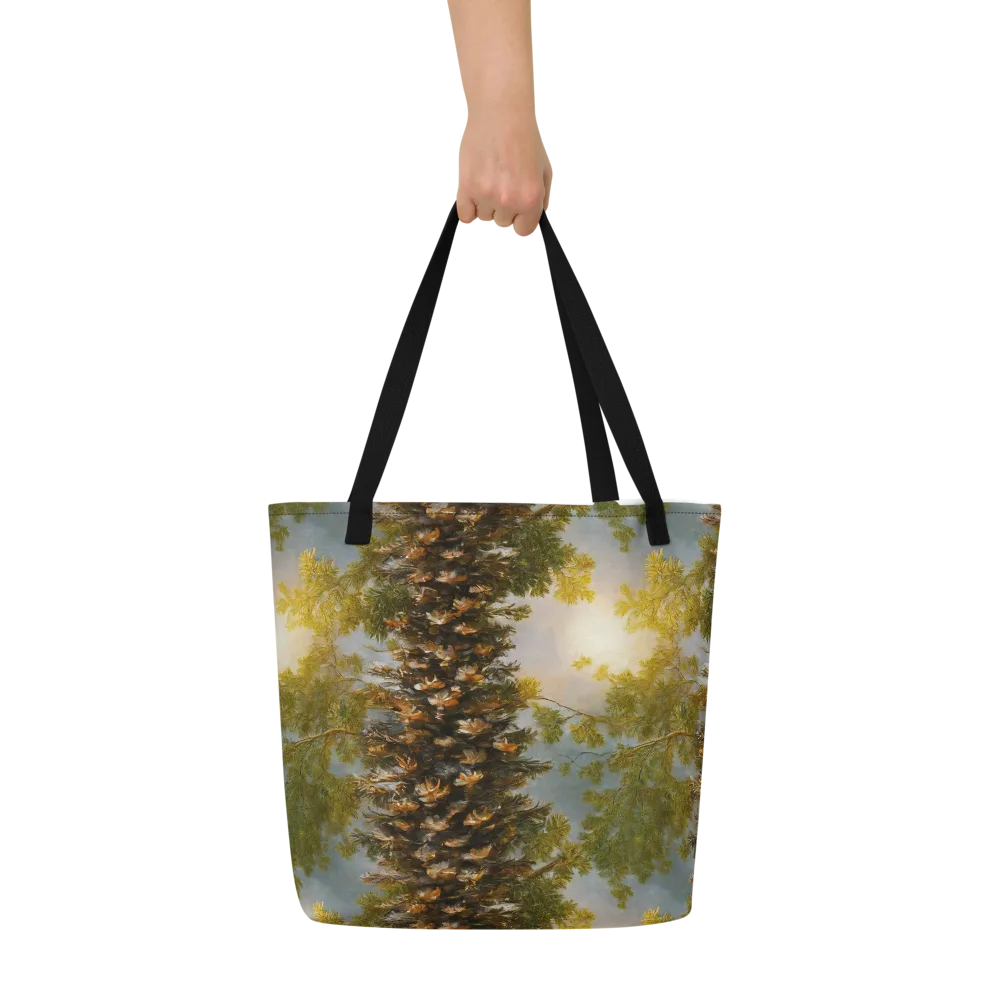 Golden Conifer on Large Tote Bag W/ Pocket — Front