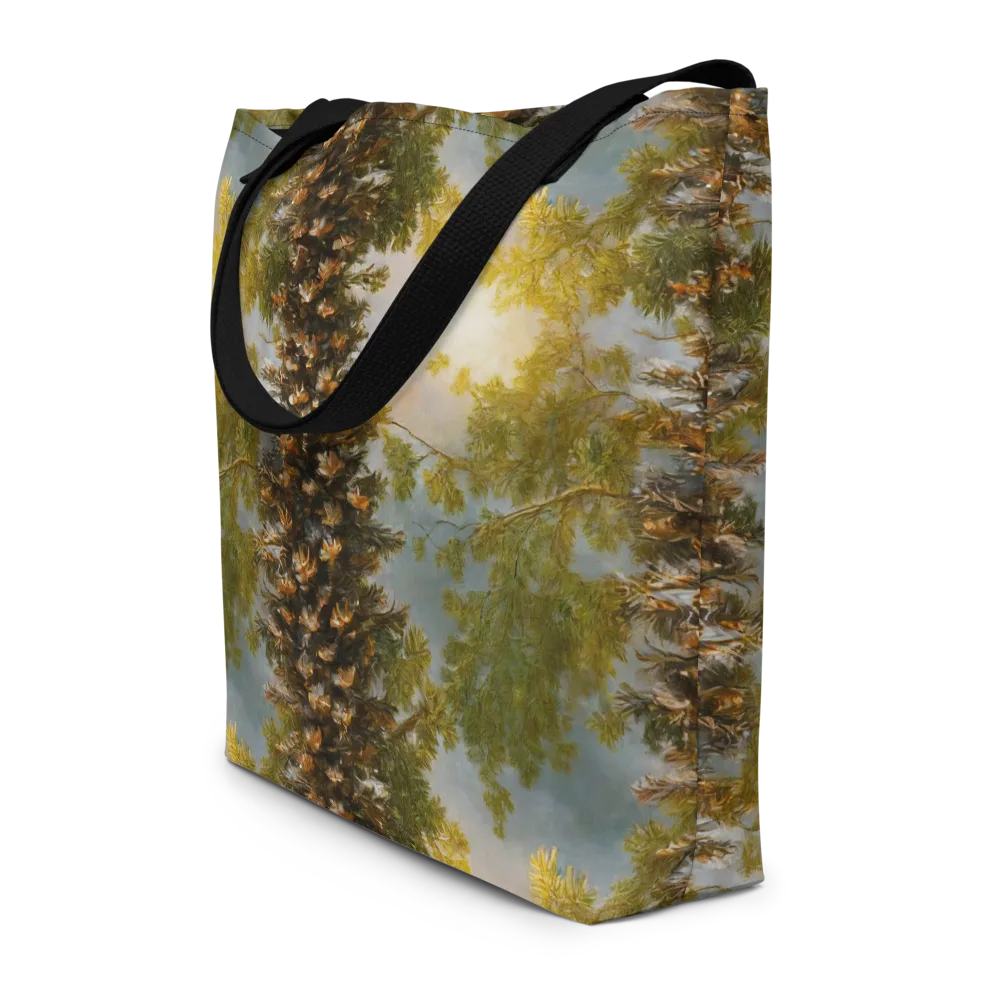 Golden Conifer on Large Tote Bag W/ Pocket — Front