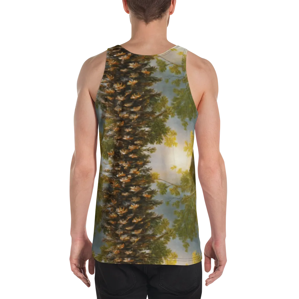 Golden Conifer on Men's Tank Top — Back