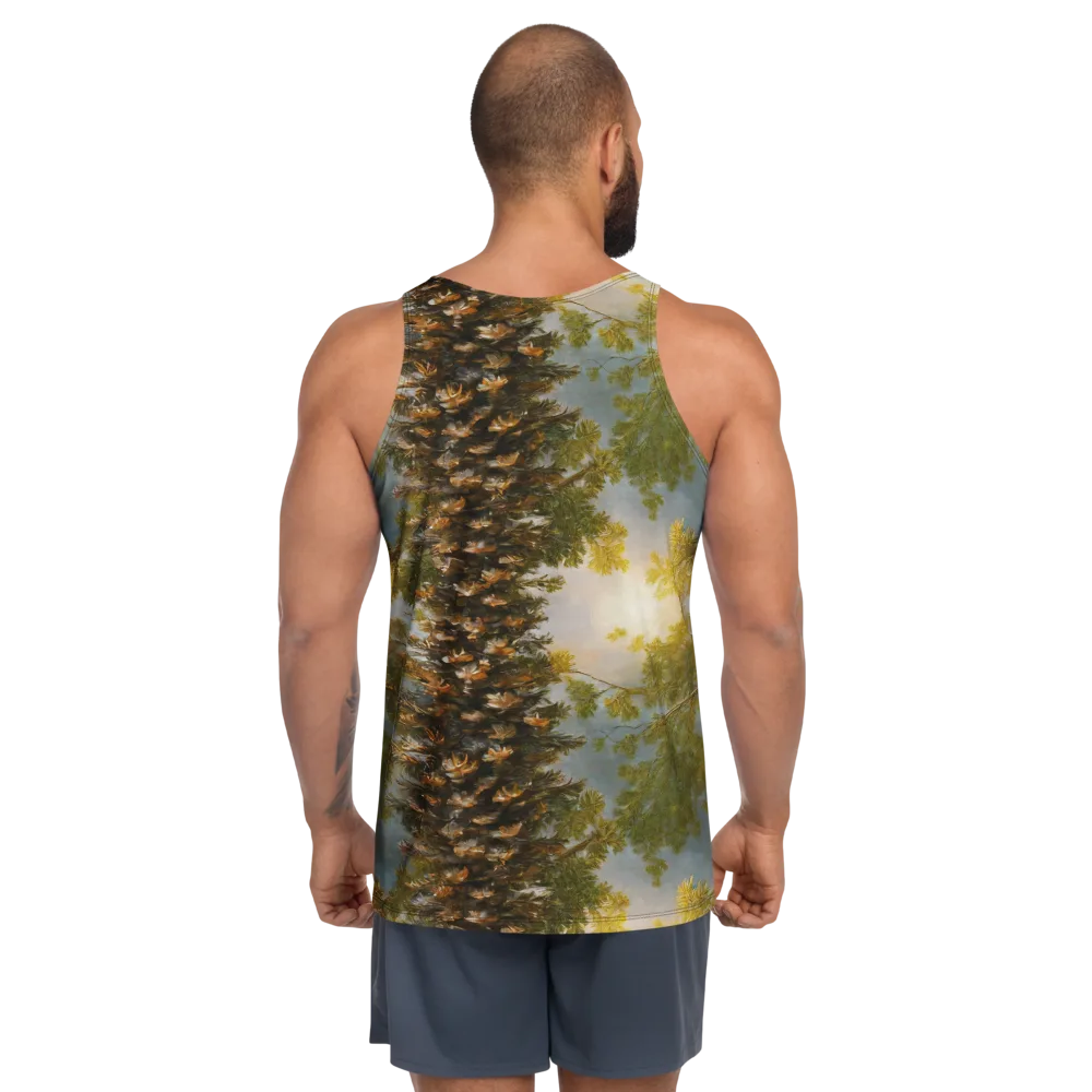 Golden Conifer on Men's Tank Top — Back