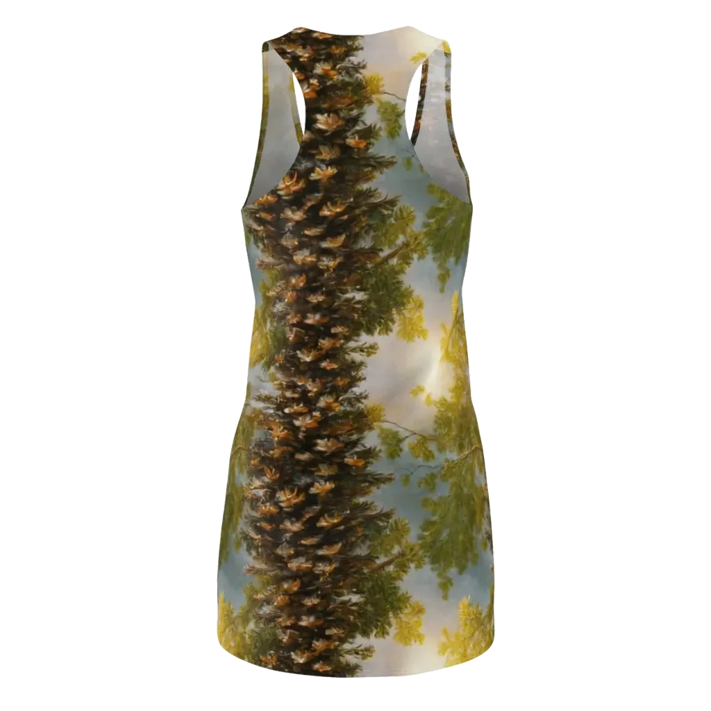 Golden Conifer on Racerback Dress — Back
