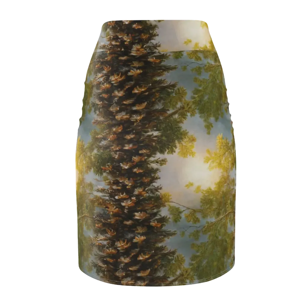 Golden Conifer on Pencil Skirt — Back