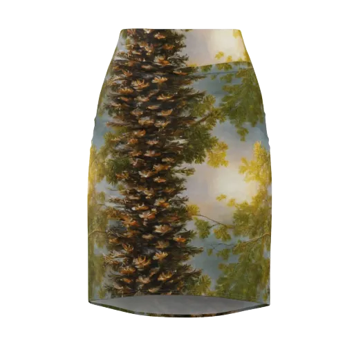 Golden Conifer on a Pencil Skirt
