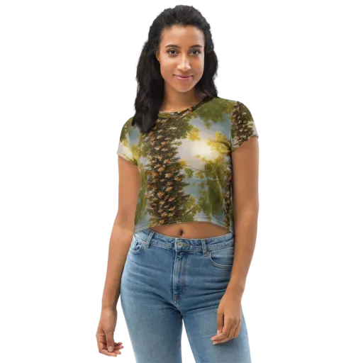 Golden Conifer on a Crop Tee