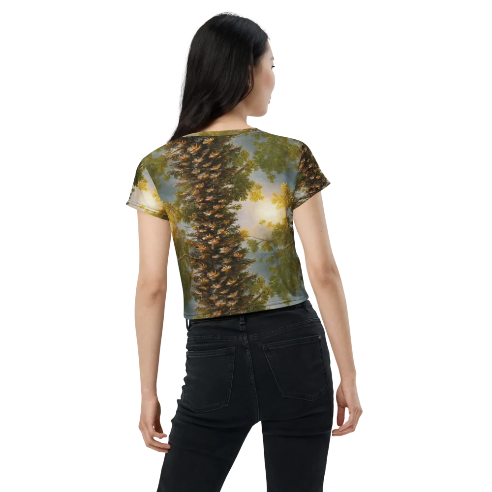 Golden Conifer on Crop Tee — Back