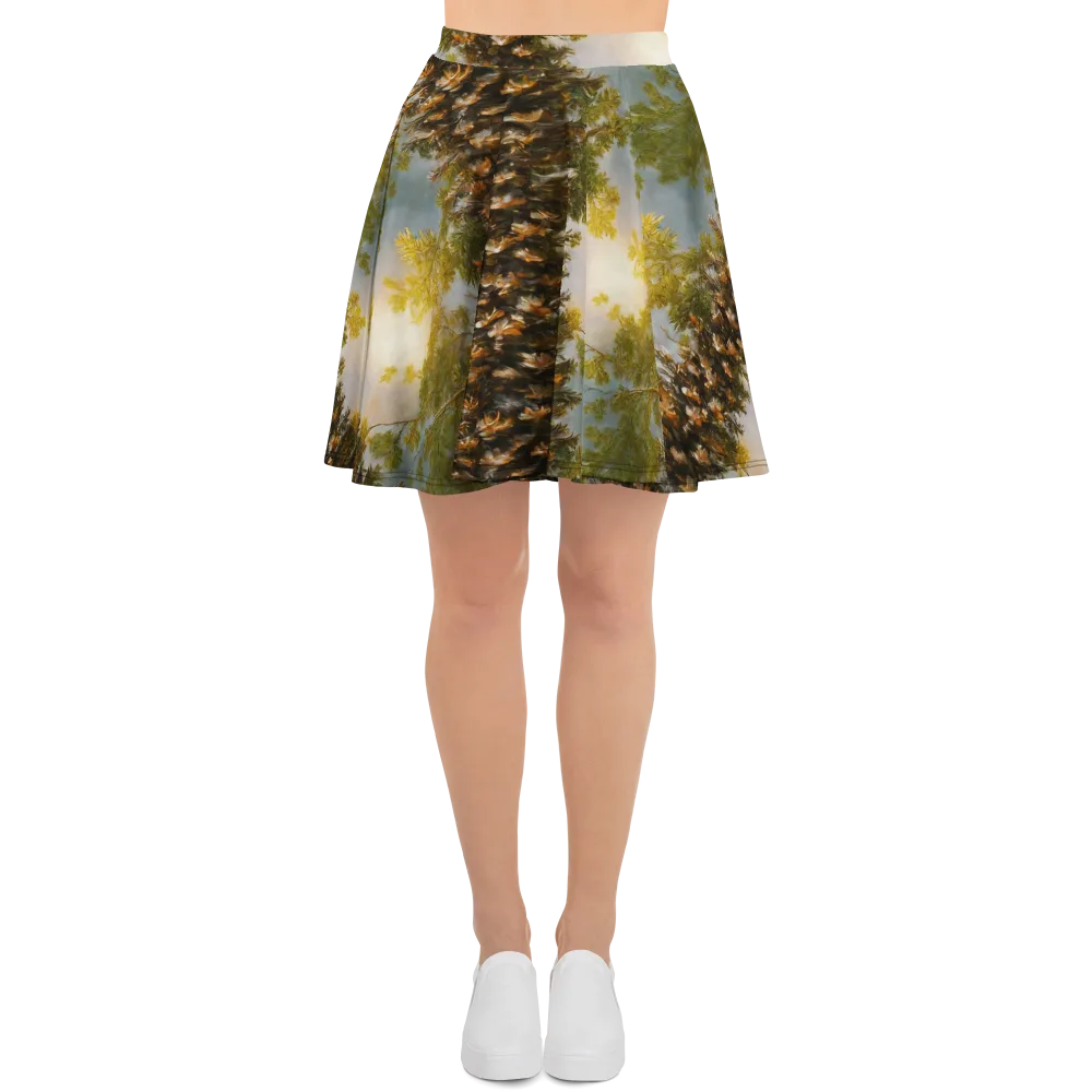 Golden Conifer on Skater Skirt — Front