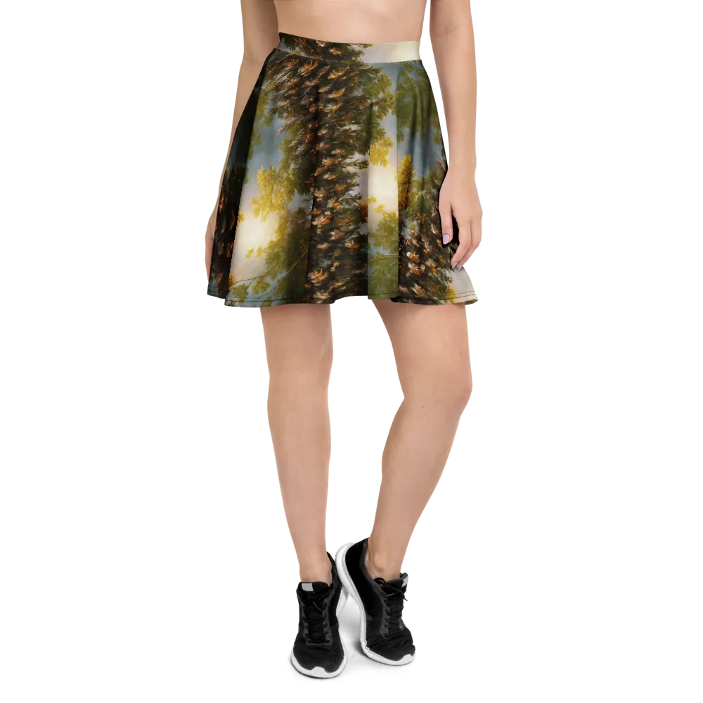 Golden Conifer on Skater Skirt — Front