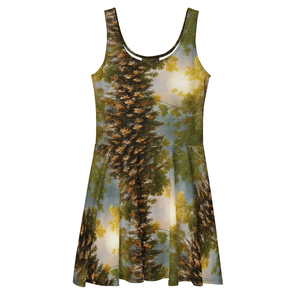 Golden Conifer on Skater Dress — Front